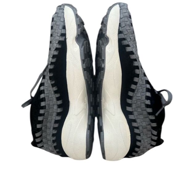 Nike Air Footscape Woven Grey Grosgrain Trimmed and Black Calf Hair Sneakers New - Picture 6 of 12